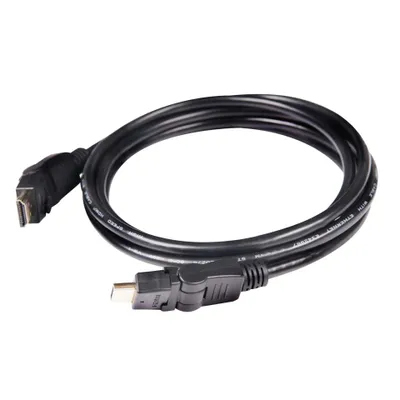 Produktbild von CLUB3D HDMI 2.0 4K60Hz UHD Kabel 360 Grad drehbar 2meter, 2 m, HDMI Typ A (Standard), HDMI Typ A (Standard), 4096 x 2160 Pixel, 3D, Schwarz