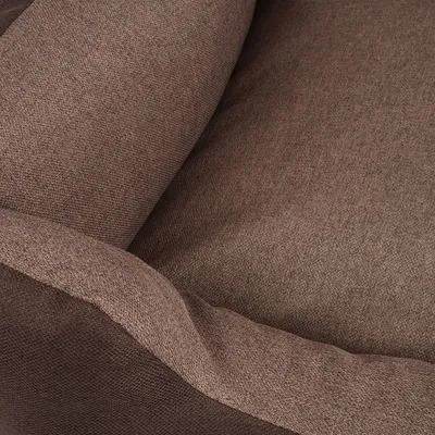 Produktbild von Knuffelwuff Hundebett Luke aus Velours mit feiner Handwebstruktur M-L 85 x 63 cm braun-kartoffelfarben