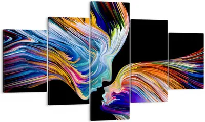 Produktbild von Bild auf Leinwand - Leinwandbild - Abstraktion modern - 125x70cm - Wand Bild - Wanddeko - Leinwanddruck - Bilder - Kunstdruck - Wanddekoration - Leinwand bilder - Wandkunst - EA125x70-3709