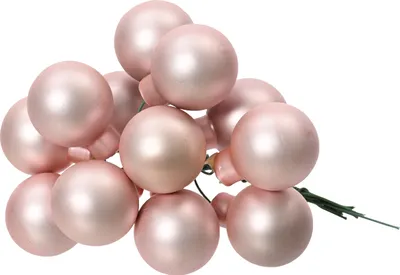 Produktbild von Weihnachtskugeln am Draht 2cm Glas 144 Stück - Rosa matt