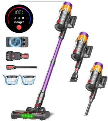 Produktbild von MIBODE Akku Staubsauger, Staubsauger Kabellos, Stielstaubsauger, Akku Hand Staubsauger, Anyson Shark Staubsauger 65000 Pa/600W mit Smart Display,
