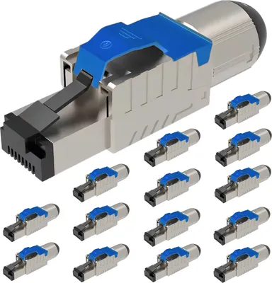 Produktbild von Netzwerkstecker Cat8 Cat8.1 RJ45 Stecker 16 Steckverbinder werkzeuglos geschirmt