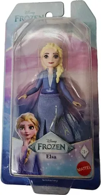 A toy doll of Elsa from Disney's Frozen, packaged in its original retail box.