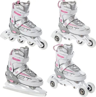 Produktbild von 4in1 Inline Skates Inliner Triskates Rollschuhe Raven Profession White/Pink 28-32