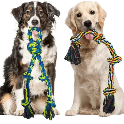Image de 2 pièces Jouet en corde indestructible pour chien