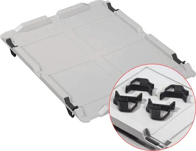 Produktbild von SparSet 10x Auflagedeckel Set Eurobox NextGen mit 4 schwarzen Schiebeschnappverschlüssen | BxT 30x40 | Eurobehälter, Transportbox, Transportbehälter, Stapelbehälter