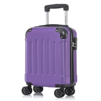 Produktbild von Koffer Trolley Reisekoffer Suitcase, Rollkoffer Handgepäck ,mit 4 Rollen360°, Hartschalenreisekoffer, Zahlenschloss, Weicher Gummigriff(S,Lila)