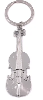 Produktbild von Onwomania Schlüsselanhänger Geige Violine Bass Cello Gitarre Metall Anhänger Charm