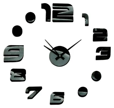 Produktbild von MPM-Quality Wanduhr 600 mm Kunststoff Schwarz Quarzuhrwerk