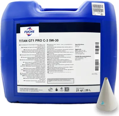 Produktbild von 20 L Fuchs Titan GT1 Pro C-3  5W30 | VW 504 00 / 507 00 | MB 229.51 | BMW LL-04 | mit Trichter