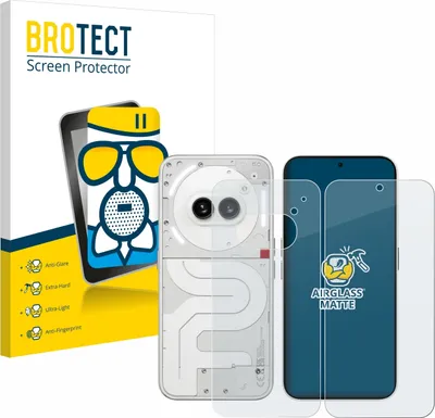 Produktbild von BROTECT Entspiegelungs Schutzglas für Nothing Phone (2a) (Display+Rückseite) Schutzfolie Panzer Folie Glas Display Schutz matt