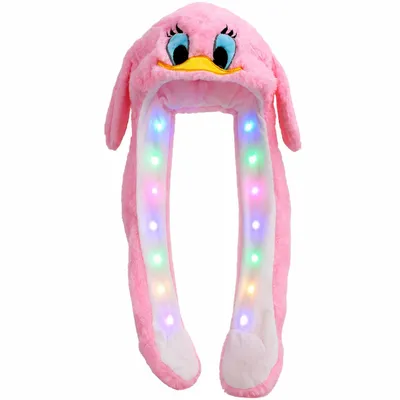 Produktbild von Wackelohr Mütze mit LED und beweglichen Ohren - aus Plüsch, Kostüm für Kinder und Erwachsene: Ente rosa sm-532b LED Wackelohr Mütze wählen: Ente rosa sm-532b LED, KI-generiertes Bild
