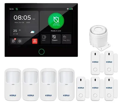 Produktbild von Hausalarmanlage, 7-Zoll-Touchscreen, drahtlose Konnektivität, Hausalarm 3, EU-Stecker