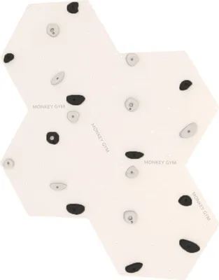 Produktbild von Kletterwand Würfel 4 weiß - Griffe schwarz und weiß