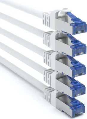 Produktbild von CAT 7 Patchkabel - WHITE - 2m || 5er Set