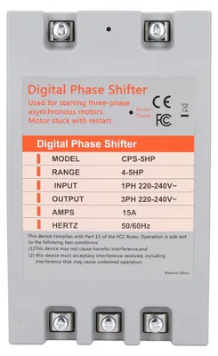 Zdjęcie produktu dla Przetwornica jednofazowa na trójfazową, cyfrowa, 4–5 KM, 2,2–3,7 kW, 220–240 VAC