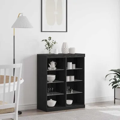 Produktbild von vidaXL LED-Sideboard Schwarze Eiche 81 x 37 x 100 cm Holzwerkstoff