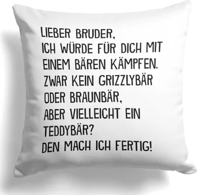 Produktbild von 22Feels Bruder Geschenk Geburtstag Weihnachten Geschwister Deko Kissen Männer Jungs Dekoration Big Lil Bro Wohnaccessoire Wohnzimmer Schlafzimmer Couch