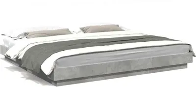 Produktbild von (NEU 2026) Bettgestell moderne, Betongrau 180x200 cm - Holzwerkstoff - Klassische Betten - 58.8 kg
