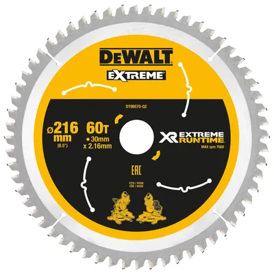 Zdjęcie produktu dla Dewalt Piła Tarcza 216 X 30Mm X 60Z Dt99570-Qz Do Drewna