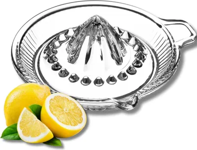 Produktbild von Zitronenpresse Glas, Manuelle Orangenpresse, Zitruspresse für Limetten & Orangen, Spülmaschinenfestes Küchenzubehör