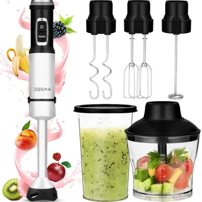 Immagine prodotto di Zeegma Handy Chef Potente frullatore a mano multifunzione 5in1, 1500W, senza BPA