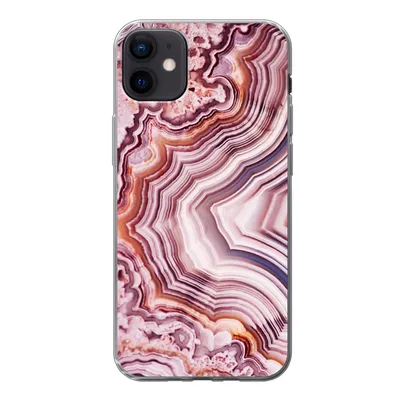 Produktbild von MuchoWow® Handyhülle Schutzhülle Hülle für iPhone 12 mini Naturstein - Rosa - Luxus Silikon Softcase Handy Hülle - Bild