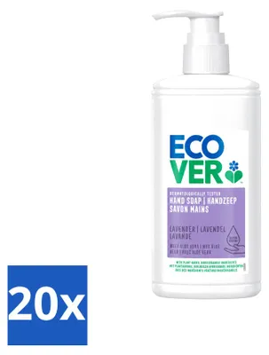 Imagen del producto de 20 unidades de jabón líquido para manos Ecover, aroma a lavanda y aloe vera, 250 ml. Paquete económico