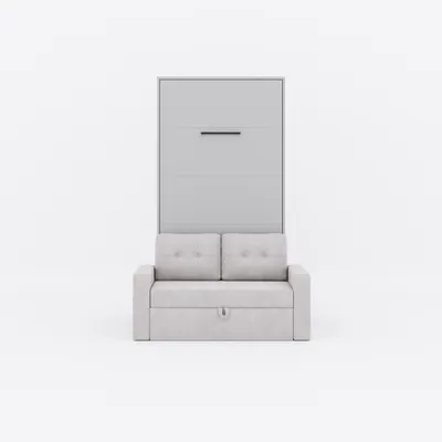 Produktbild von Schrankbett M3 Vertikal 100x200 cm mit Sofa   Perlgrau