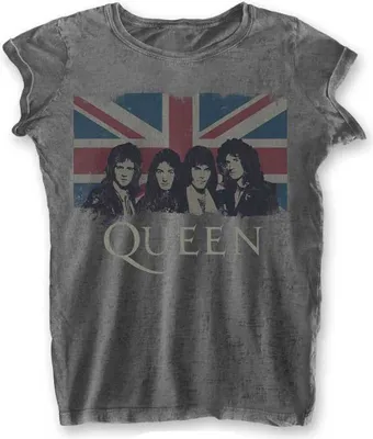 Produktbild von Queen - Vintage Union Jack Damen XX-Großes T-Shirt - Grau