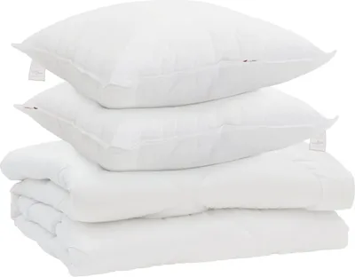 Produktbild von vidaXL Bettdecke mit Kissen 3 pcs Weiß Mikrofaser