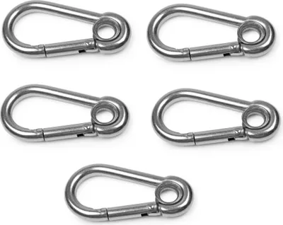 Produktbild von 5 x Karabiner mit Öse 5 x 50mm, Edelstahl, rostfrei, Länge 50 mm