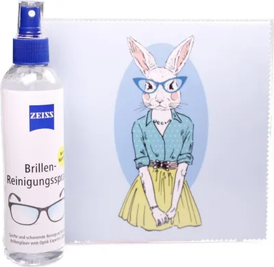 Zdjęcie produktu dla Ściereczka z mikrofibry "Królik w niebieskich okularach" rozmiar 18,5*18,5 cm od La Kelnet