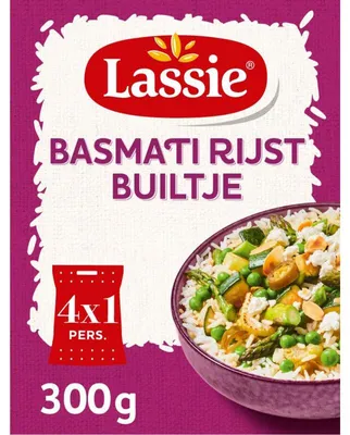 Obrázek produktu pro Lassie Basmati Rice 300g – Aromatická, dlouhozrnná basmati rýže, ideální do kuchyně