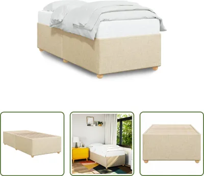 Produktbild von The Living Store Bettgestell Creme 100x200 cm Stoff