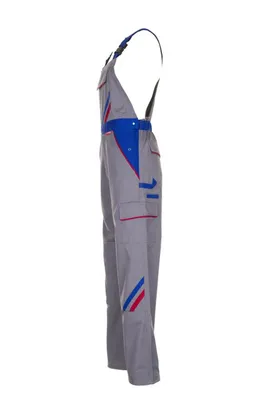 Produktbild von Planam Latzhose Highline Gr. 38 zink/kornblau/rot