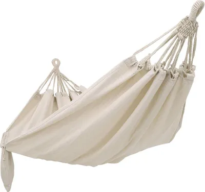 Obrázek produktu pro Houpací síť Rootz pro více osob – přírodní bílá houpací síť – houpací křeslo – pohodlí a relaxace – 210 cm x 150 cm – celková délka 300 cm – odolná a stabilní