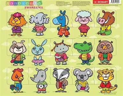 Produktbild von Puzzle 15 elementów. Układajka zwierzątka