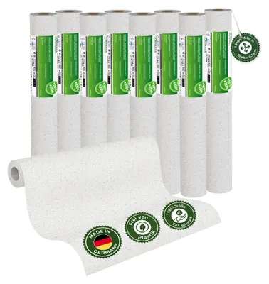 Produktbild von Raufasertapete Papiertapete – GRANDIOSO Strukturtapete Sprenkelstruktur 8er Set, 8 x 15,00 m x 0,53 m, überstreichbar, atmungsaktiv,  Germany – Veluxis