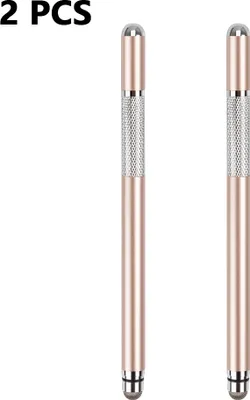 Produktbild von Universaler Stylus-Eingabestift 2-in-1, für Touchscreens, Stift für  Touchscreen Eingabestift mit austauschbarer Mikrofaserspitze für Handy, Tablet(Roségold)