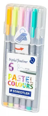 Produktbild von STAEDTLER triplus pastel COLOURS Fineliner farbsortiert 0,3 mm, 6 St.