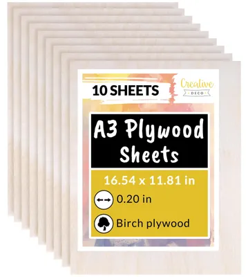 Productafbeelding van Creative Deco 10 x A3 Multiplex Platen 5mm, 420 x 300 x 5 mm (+/- 0.5 mm)