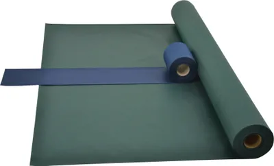 Produktbild von Sensalux Kombi-Set 1 Tischdeckenrolle 1,18m x 25m grün + Tischläufer 15cm blau