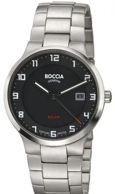 Produktbild von Boccia Herren Armbanduhr Solar 3652-05 Reintitan mit dunkelgrauem Zifferblatt