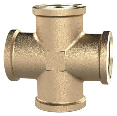 Produktbild von Riegler Kreuzstück, 4 x Innengewinde, G 1/2, Druck 16 bar, Messing blank