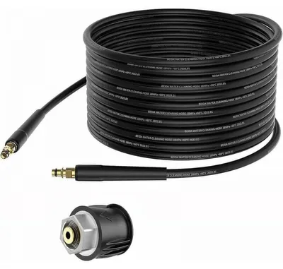 Obrázek produktu pro 10m hadice pro vysokotlaké čističe Kärcher, hadice pro vysokotlaké čističe Kärcher, vysokotlaká hadice pro modely Kärcher K2, K3, K4, K5, K6, K7 s rychlospojkou