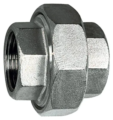 Produktbild von Riegler Lösb. Doppelgewindenippel, flach dichtend, G 1 1/2 i., ES 1.4408