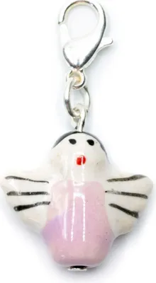 Produktbild von Engel Charm Miniblings Anhänger Engelchen Weihnachten Keramik lila weiß