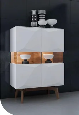 Obrázek produktu pro Moderní bílý příborník designový nábytek do obývacího pokoje ze dřeva