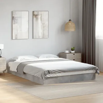 Produktbild von "Winterschlussverkauf "Bettgestell - CLORIS - Doppelbett - Robust und langlebig - Betongrau 140x200 cm - Einfache Montage -  Holzwerkstoff - DEMöbel8698897